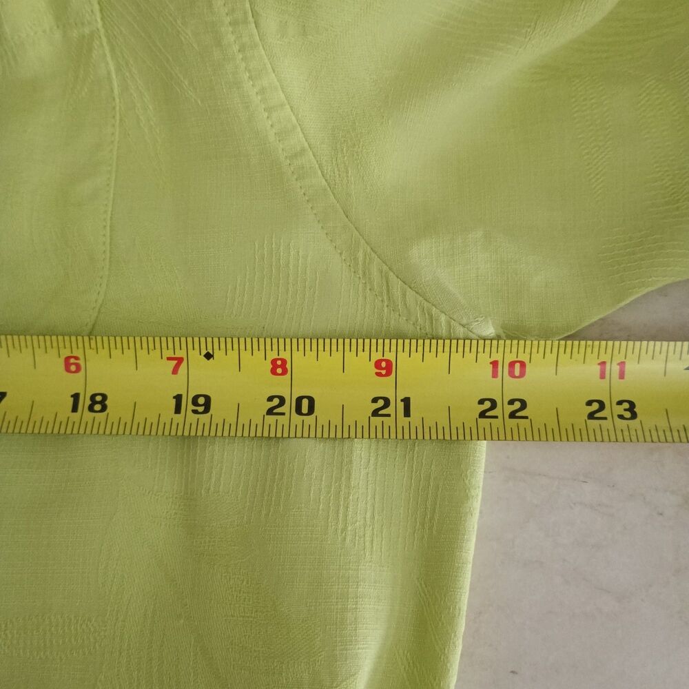 Tommy Bahama Silk Camp Shirt Mens Sz M Lime Green Hawaiian Floral  Print Aloha - Picture 5 of 9